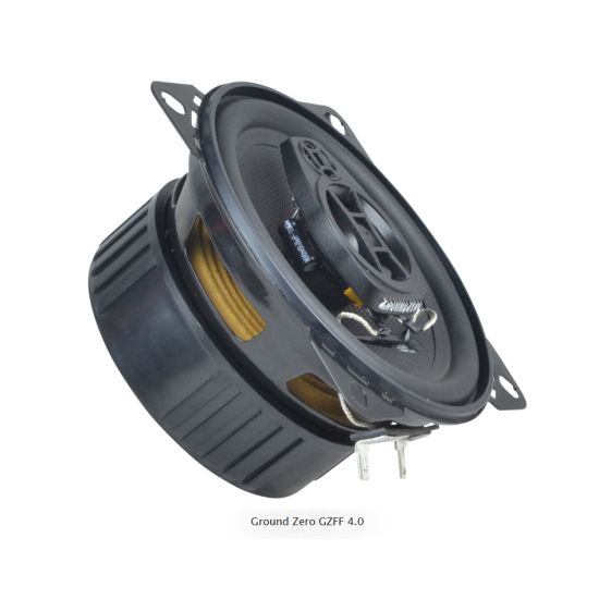 Ground Zero GZFF 4.0 2-drożne głośniki współosiowe o średnicy woofera 100 mm. Moc woofera 70 W RMS / 100 W